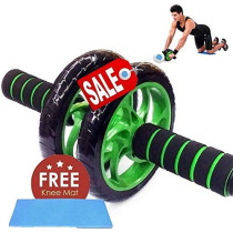 SPALL IMPEX Ab Wheel Roller Abdominal Trainer with Knee mat - Green/Black