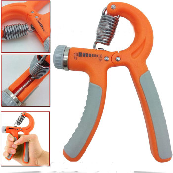Adjustable Resistance Hand Grip 10-40 Kg - Orange/Gray