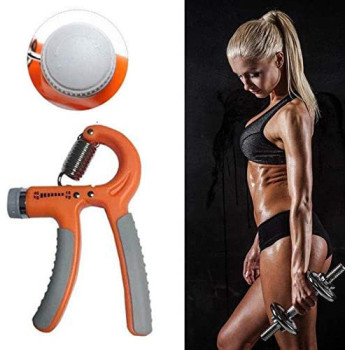 Adjustable Resistance Hand Grip 10-40 Kg - Orange/Gray