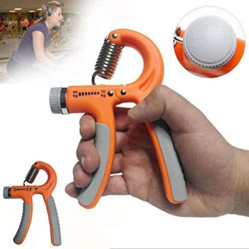 Adjustable Resistance Hand Grip 10-40 Kg - Orange/Gray