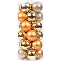 BUY4LESS - 24 pcs 6 cm Christmas Tree Ball Bauble Hanging Ornament Christmas Decoration Home Gold
