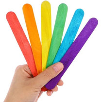 BUY4LESS - 50 Pieces Colored Wooden Large Sticks 150*18*1.6 mm, Craft Sticks for DIY Crafts Home Art Projects, Classroom Art Supplies