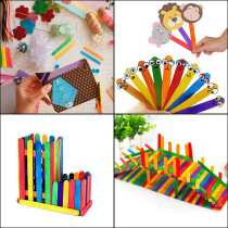 BUY4LESS - 50 Pieces Colored Wooden Large Sticks 150*18*1.6 mm, Craft Sticks for DIY Crafts Home Art Projects, Classroom Art Supplies