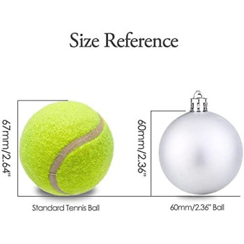 BUY4LESS - Christmas Tree Decorations Baubles Party Wedding Ornament Christmas (Silver, 24PCs 6 cm Balls)