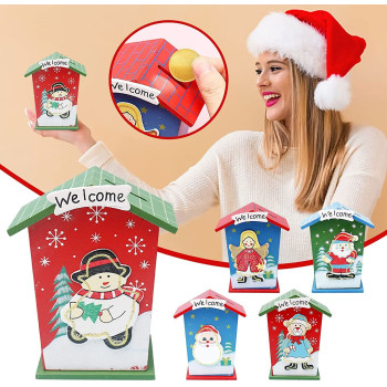 BUY4LESS - Decoration Ornament Christmas Themed Box Creative Cartoon Piggy Bank for Children, size 11.5 X 9.5 X 6 cm Coin Box 1 PC, assorted design (Xmas)