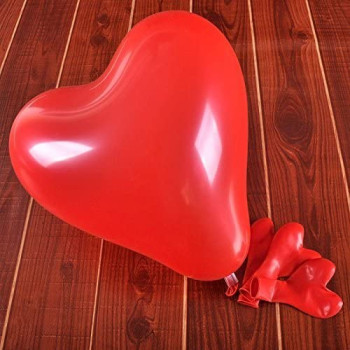 BUY4LESS - Metallic Balloons Latex Helium support for Party, Birthday, Wedding, Valentine and Decoration Pack of 50 pcs (10 Inch Heart, Red)