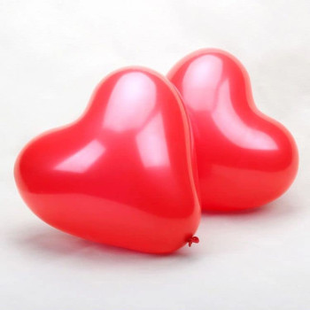BUY4LESS - Metallic Balloons Latex Helium support for Party, Birthday, Wedding, Valentine and Decoration Pack of 50 pcs (10 Inch Heart, Red)