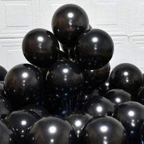 BUY4LESS - Metallic Balloons Latex Helium support for Party, Birthday, Wedding, Valentine and Decoration Pack of 50 pcs (12 Inch, Black)