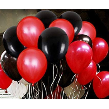 BUY4LESS - Metallic Balloons Latex Helium support for Party, Birthday, Wedding, Valentine and Decoration Pack of 50 pcs (12 Inch, Black)
