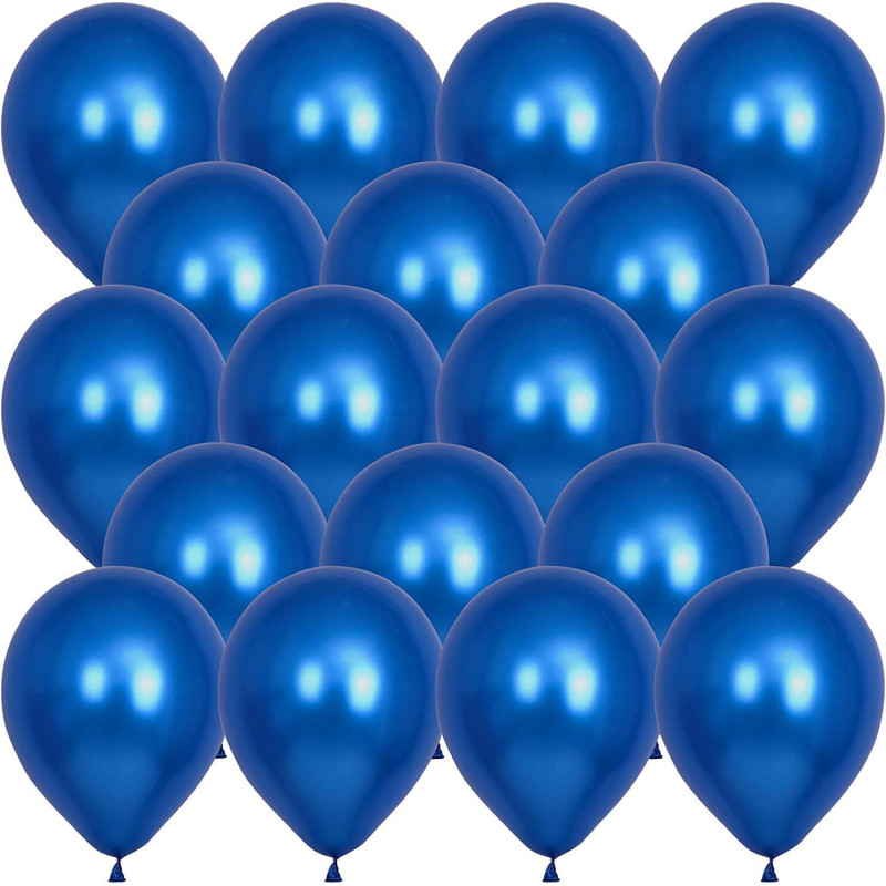 BUY4LESS - Metallic Balloons Latex Helium support for Party, Birthday, Wedding, Valentine and Decoration Pack of 50 pcs (12 Inch, Blue)