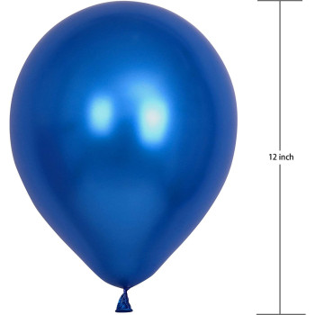 BUY4LESS - Metallic Balloons Latex Helium support for Party, Birthday, Wedding, Valentine and Decoration Pack of 50 pcs (12 Inch, Blue)