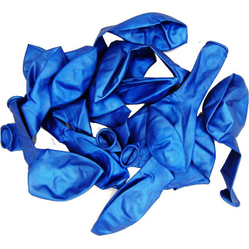 BUY4LESS - Metallic Balloons Latex Helium support for Party, Birthday, Wedding, Valentine and Decoration Pack of 50 pcs (12 Inch, Blue)
