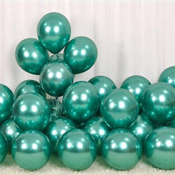 BUY4LESS - Metallic Balloons Latex Helium support for Party, Birthday, Wedding, Valentine and Decoration Pack of 50 pcs (12 Inch, Green)