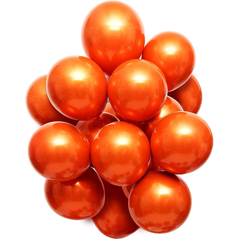 BUY4LESS - Metallic Balloons Latex Helium support for Party, Birthday, Wedding, Valentine and Decoration Pack of 50 pcs (12 Inch, Orange)