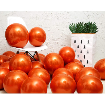 BUY4LESS - Metallic Balloons Latex Helium support for Party, Birthday, Wedding, Valentine and Decoration Pack of 50 pcs (12 Inch, Orange)