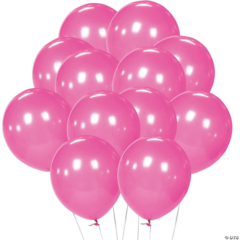 BUY4LESS - Metallic Balloons Latex Helium support for Party, Birthday, Wedding, Valentine and Decoration Pack of 50 pcs (12 Inch, Pink)