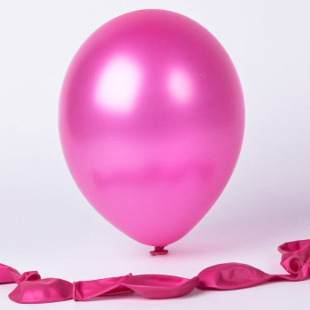 BUY4LESS - Metallic Balloons Latex Helium support for Party, Birthday, Wedding, Valentine and Decoration Pack of 50 pcs (12 Inch, Pink)