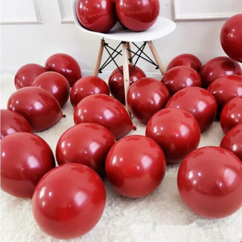 BUY4LESS - Metallic Balloons Latex Helium support for Party, Birthday, Wedding, Valentine and Decoration Pack of 50 pcs (12 Inch, Red)