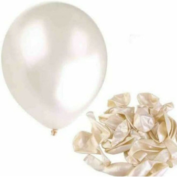 BUY4LESS - Metallic Balloons Latex Helium support for Party, Birthday, Wedding, Valentine and Decoration Pack of 50 pcs (12 Inch, White)