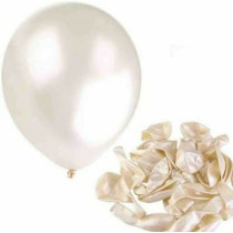 BUY4LESS - Metallic Balloons Latex Helium support for Party, Birthday, Wedding, Valentine and Decoration Pack of 50 pcs (12 Inch, White)