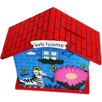 BUY4LESS - Piggy Bank for Kids Wood House Animal Designs, Multi Color for Kids Birthday Party, Money Box, Saving Box. Home Decor, Piggy Bank, Coin Box - Multicolor