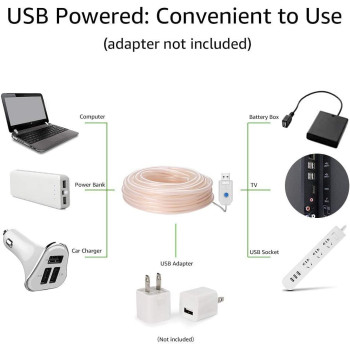 BUY4LESS - USB 10 Meters 100 LED Multicolor Lights Flexible Tube with Remote Control and Timer, Outdoor and Indoor, IP65 Waterproof for Party, Camping, Bedroom, Garden, Kids Room, Christmas Decoration