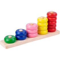 BUY4LESS - Wooden Colorful Rainbow Calculate Circle, Educational Counting RingsAbacus Stacking Ring1 to 5 Abacus Counting Toy (Counting Rings)