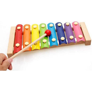 BUY4LESS - Wooden Kids Educational Piano Xylophone, Educational Musical Instruments Toy, 8 Key Scales (Xylophone)