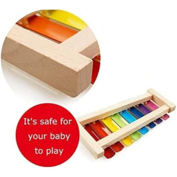 BUY4LESS - Wooden Kids Educational Piano Xylophone, Educational Musical Instruments Toy, 8 Key Scales (Xylophone)
