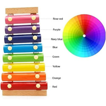 BUY4LESS - Wooden Kids Educational Piano Xylophone, Educational Musical Instruments Toy, 8 Key Scales (Xylophone)