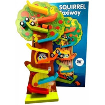 BUY4LESS - Wooden Squirrel Taxiway Race Track With 3 Cars Fruit Tree Gliding Car Toy - Early Learning Educational Wooden Toy Preschool Kids Funny Toys Sensory Toys For Children