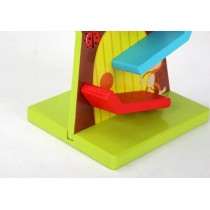 BUY4LESS - Wooden Squirrel Taxiway Race Track With 3 Cars Fruit Tree Gliding Car Toy - Early Learning Educational Wooden Toy Preschool Kids Funny Toys Sensory Toys For Children