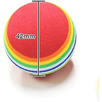 BUY4LESS 10 Pcs Rainbow Ball 4.2 cm diameter foam ball cat pet toy