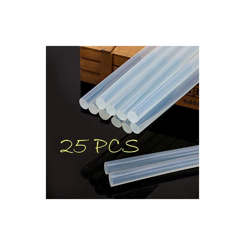 BUY4LESS Glue Gun Stick (Transparent, 25 Pieces, 11x300mm)