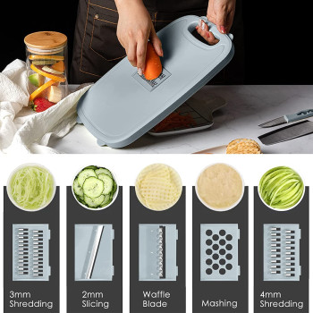 Hi Ninger Collapsible Cutting Board, Hi Ninger Foldable Chopping Board with Colander, 9-In-1 Multi Chopping Board Kitchen Vegetable Washing Basket Silicone Dish Tub for Camping, Picnic, BBQ, Kitchen-Gray