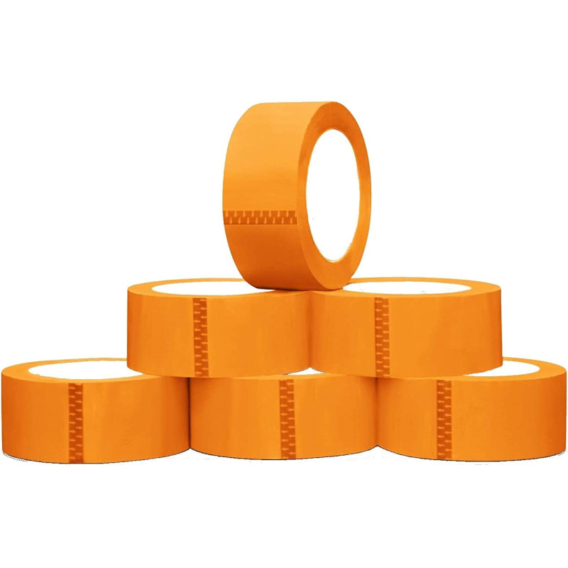 Vira Color Packing Tape - Pack of 6 (50 Yard, Orange)