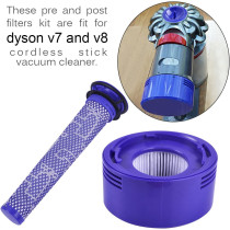 KEEPOW 2 Pre Motor Filters and 1 Post Hepa Filter Replacement for Dyson V7 V8 Cordless Vacuum Replace # Dy-96566101, Dy-96747801