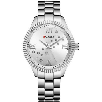 CURREN Luxury Brand Curren Gold Stainless Steel Crystal Jewelry Ladies Dress Quartz Watch