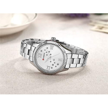 CURREN Luxury Brand Curren Gold Stainless Steel Crystal Jewelry Ladies Dress Quartz Watch