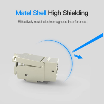 VENTION RJ45 Modular Jack, VENTION Cat7 Cat6 Cat5 RJ45 8P8C Network Keystone Jack RJ45 socket Metal Shell High Shielding Ethernet Modular Jack (Modular Jack, Pack of 5)