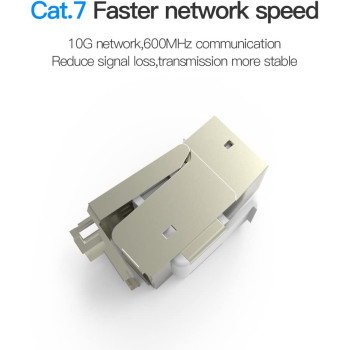 VENTION RJ45 Modular Jack, VENTION Cat7 Cat6 Cat5 RJ45 8P8C Network Keystone Jack RJ45 socket Metal Shell High Shielding Ethernet Modular Jack (Modular Jack, Pack of 5)