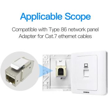 VENTION RJ45 Modular Jack, VENTION Cat7 Cat6 Cat5 RJ45 8P8C Network Keystone Jack RJ45 socket Metal Shell High Shielding Ethernet Modular Jack (Modular Jack, Pack of 5)