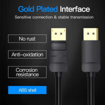 Vention DisplayPort Cable, Gold-Plated DP Male to DP Male, DisplayPort 1.2 Supports 4K@60Hz, 3D and Audio and Video, Compatible with TV, PC Graphics Card for HDTV/Monitor (DP to DP, 2 Meter)