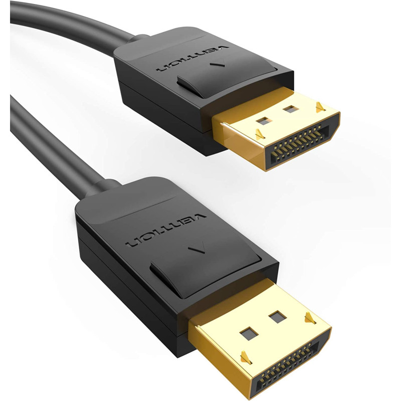 Vention DisplayPort Cable, Gold-Plated DP Male to DP Male, DisplayPort 1.2 Supports 4K@60Hz, 3D and Audio and Video, Compatible with TV, PC Graphics Card for HDTV/Monitor (DP to DP, 3 Meter)