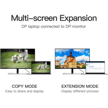 Vention DisplayPort Cable, Gold-Plated DP Male to DP Male, DisplayPort 1.2 Supports 4K@60Hz, 3D and Audio and Video, Compatible with TV, PC Graphics Card for HDTV/Monitor (DP to DP, 3 Meter)