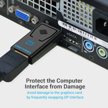 Vention DisplayPort to HDMI 2.1 Adapter 4k, (Uni-directional DP Male to HDMI 2.1 Female) Gold-Plated connect laptop/Desktop DP interface to HDMI Monitor, TV, Projector (Pack of 2), 1 Year Warranty