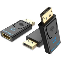 Vention DisplayPort to HDMI 2.1 Adapter @4k, [ Uni-directional DP Male to HDMI 2.1 Female ] Gold-Plated connect laptop/Desktop DP interface to HDMI Monitor, TV, Projector [Pack of 3] [1 Year Warranty]