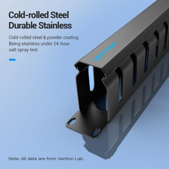 Vention Ethernet Network Accessories KHAB0 1U Cable Manager for 19" standard cabinet Cold Rolled Steel & Powder Coating(1U Cable Manager, 1 pcs)