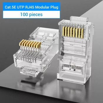 Vention Ethernet Network Accessories RJ45 Modular Plug (Cat.5E UTP, Pack of 100)