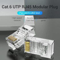Vention Ethernet Network Accessories RJ45 Modular Plug (Cat.6 UTP, Pack of 10)